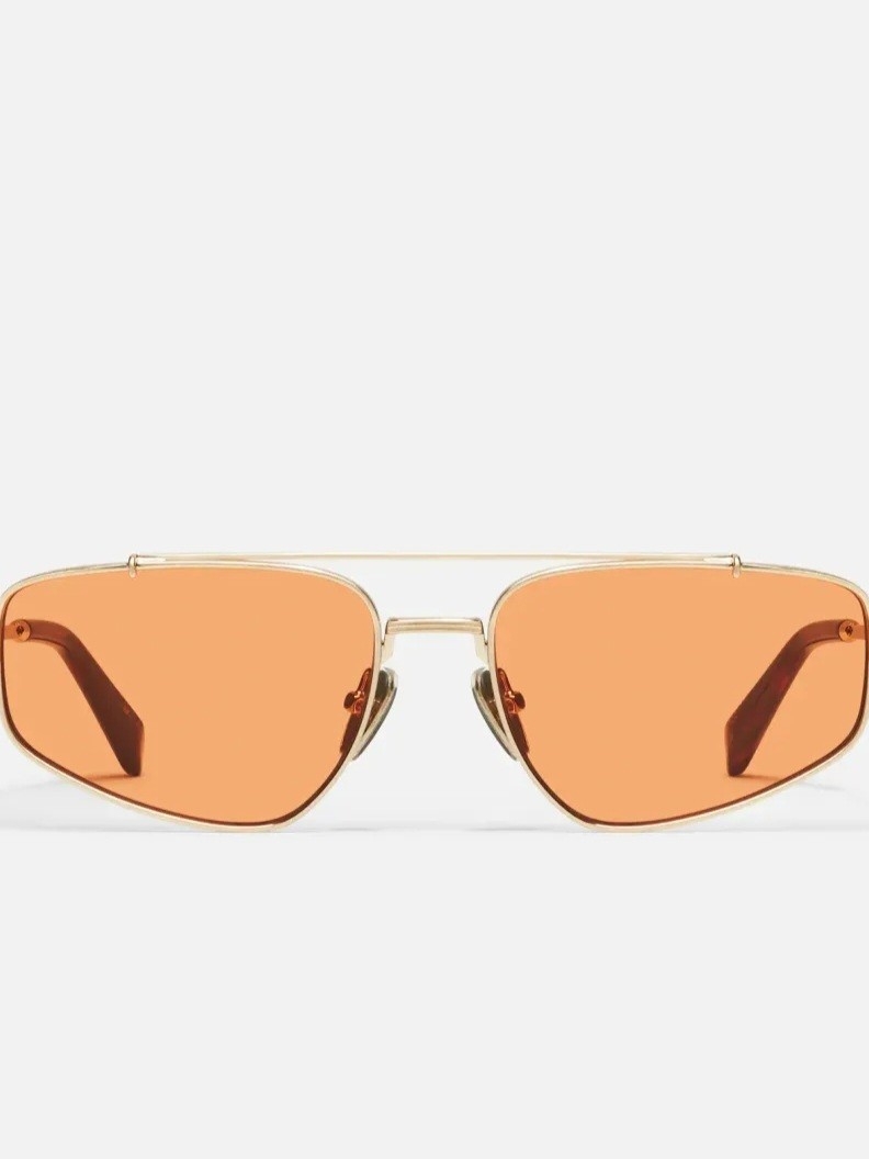 Quay Australia Gold Frame Sunglasses With Orange Lenses